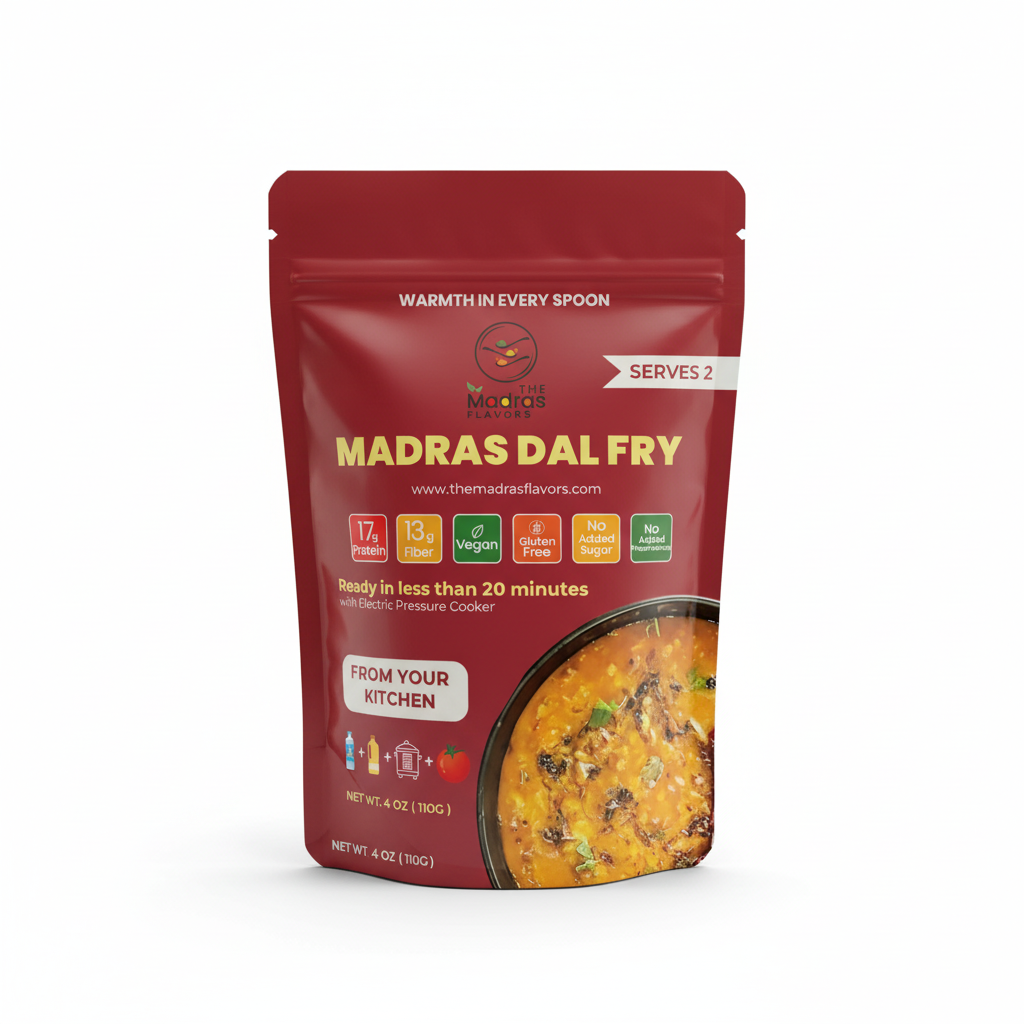 Madras Dal Fry package on white background